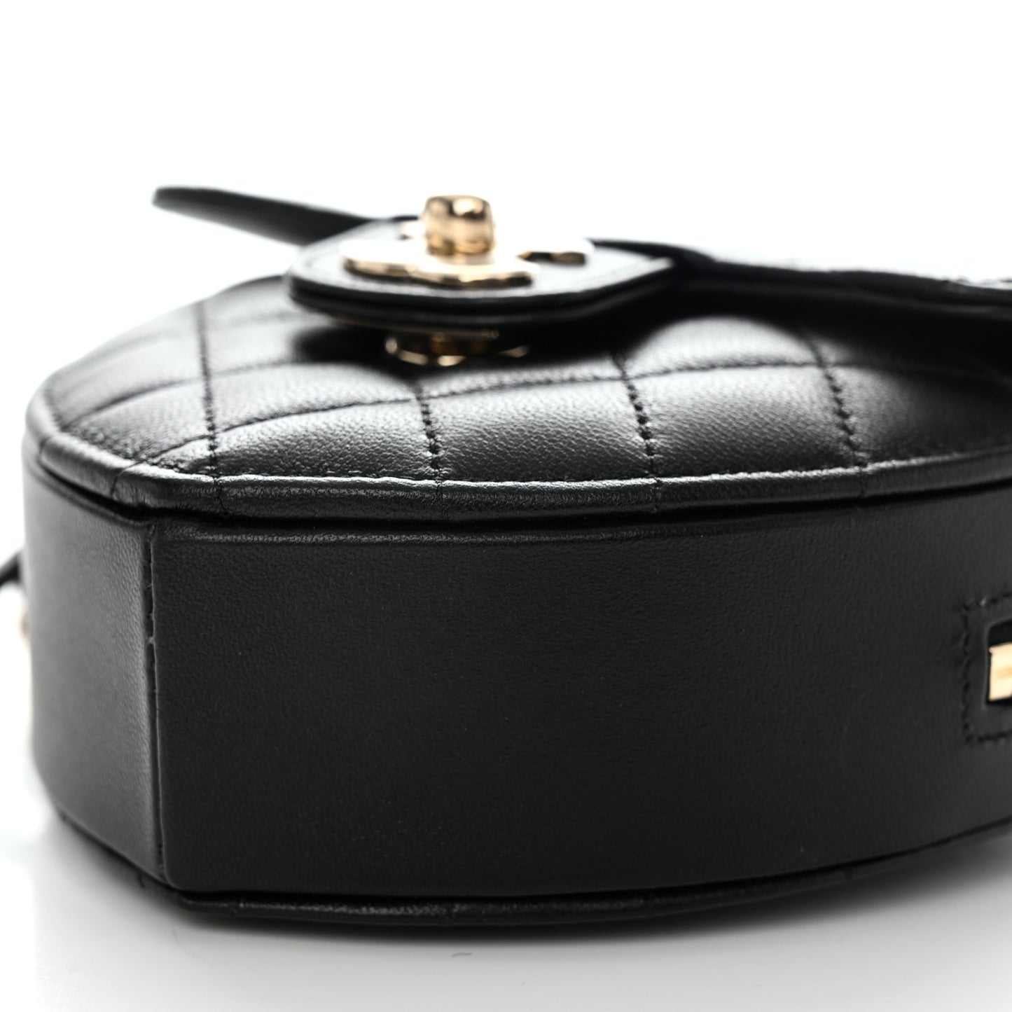 Lambskin Quilted CC In Love Heart Clutch With Chain Black