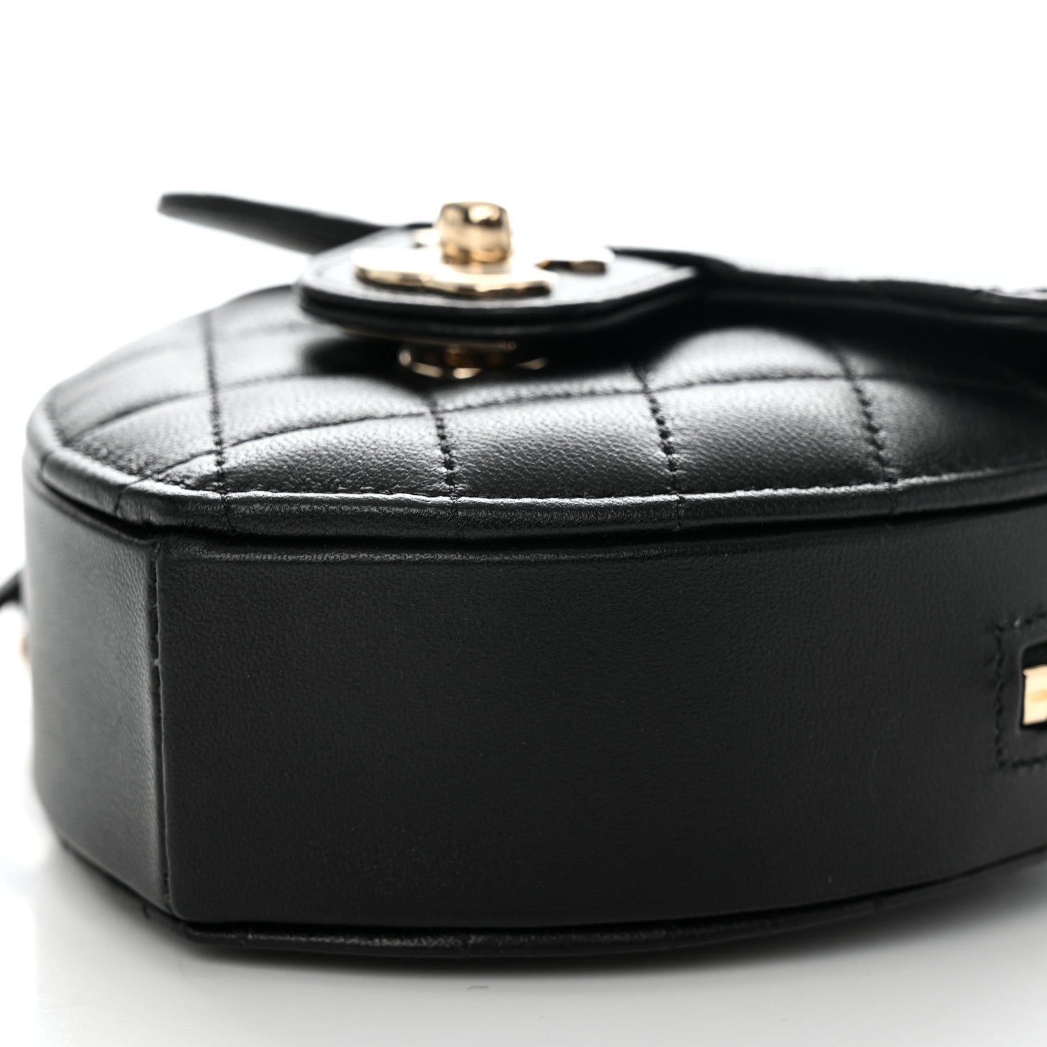 Chanel Lambskin Quilted CC In Love Heart Clutch With Chain Black 10 of 11