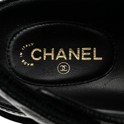 Chanel Grained Calfskin Velcro Dad Sandals 39 Black 7 of 9