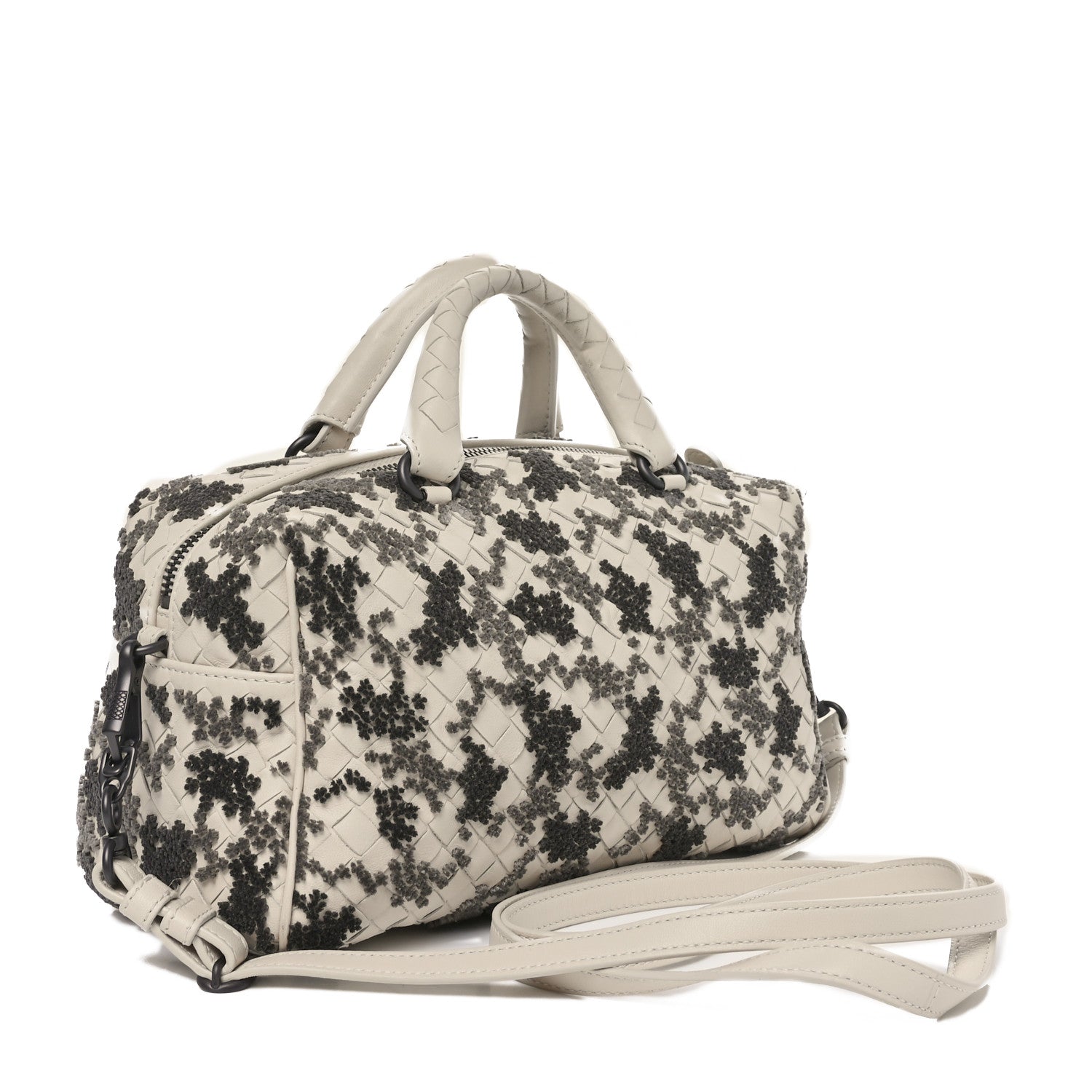 Bottega Veneta Nappa Intrecciato Embroidered Mini Boston Mist 3 of 11