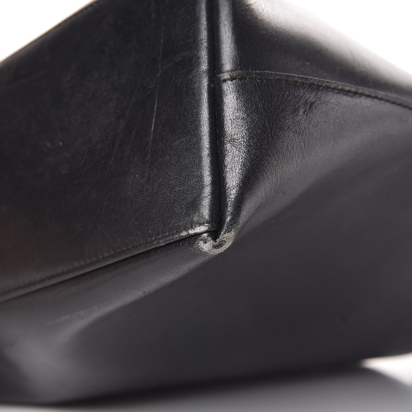 Calfskin Bamboo Handle Shoulder Bag Black