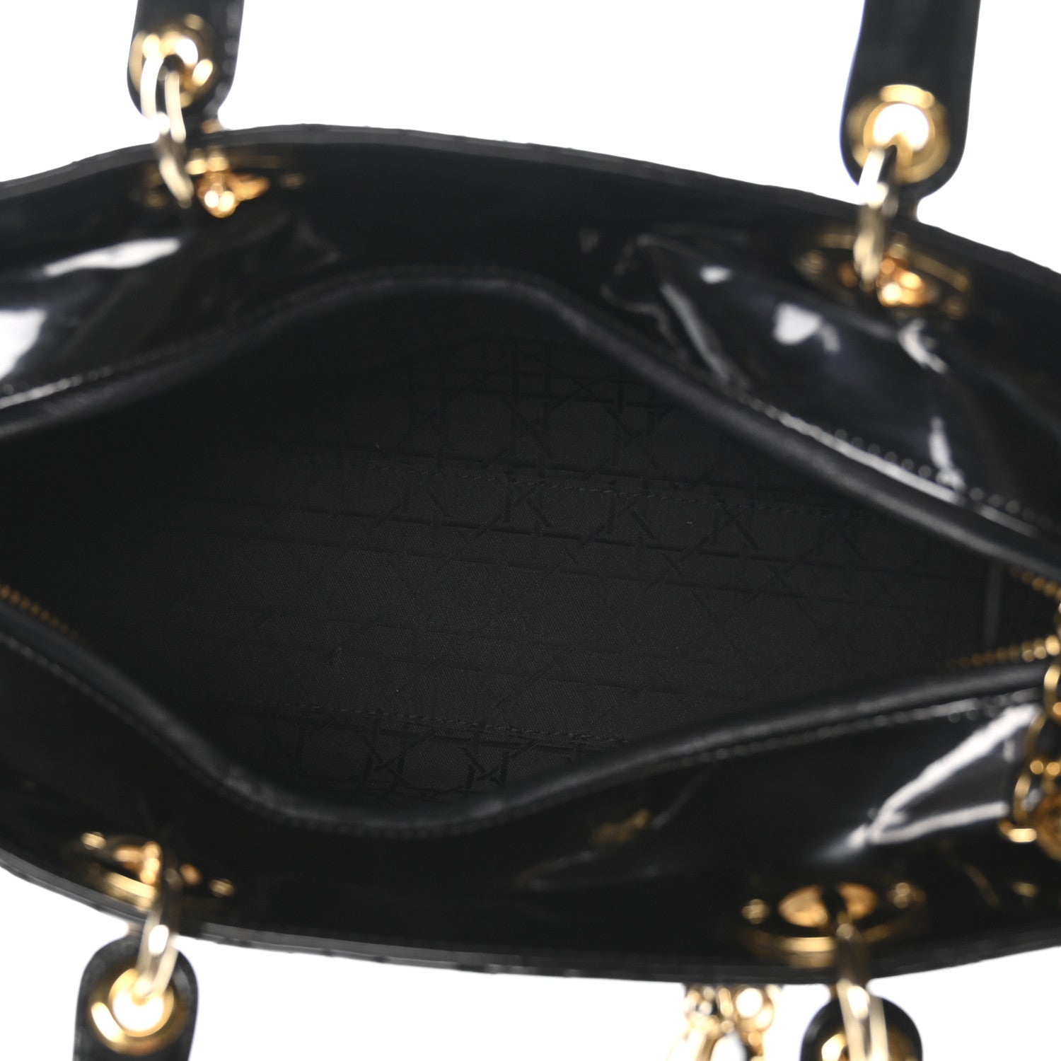 Christian Dior Patent Cannage Large Lady Dior Black 5 of 11