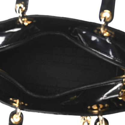 Christian Dior Patent Cannage Large Lady Dior Black 5 of 11