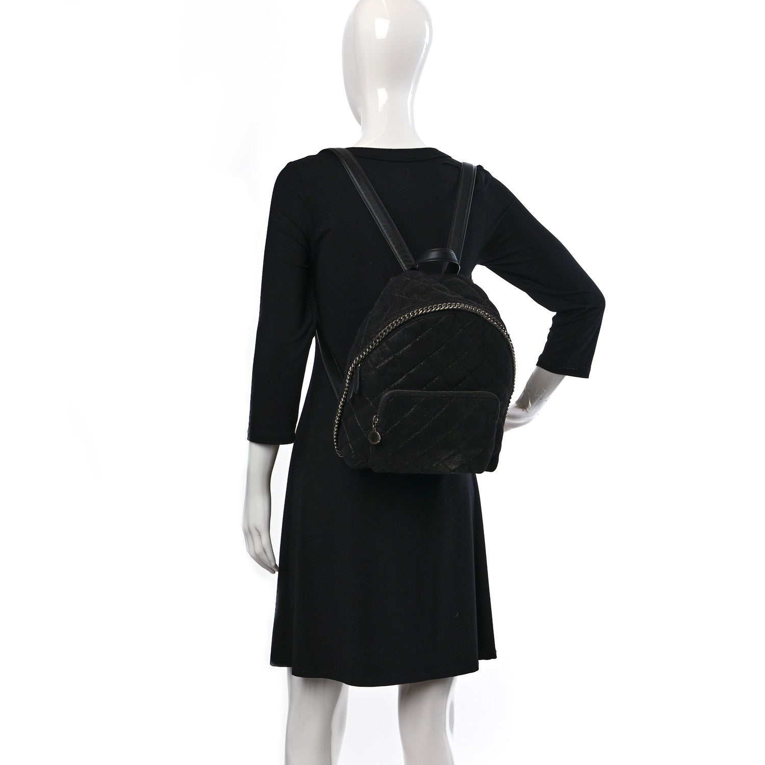 Stella McCartney Shaggy Deer Quilted Small Falabella Backpack Black 2 of 21