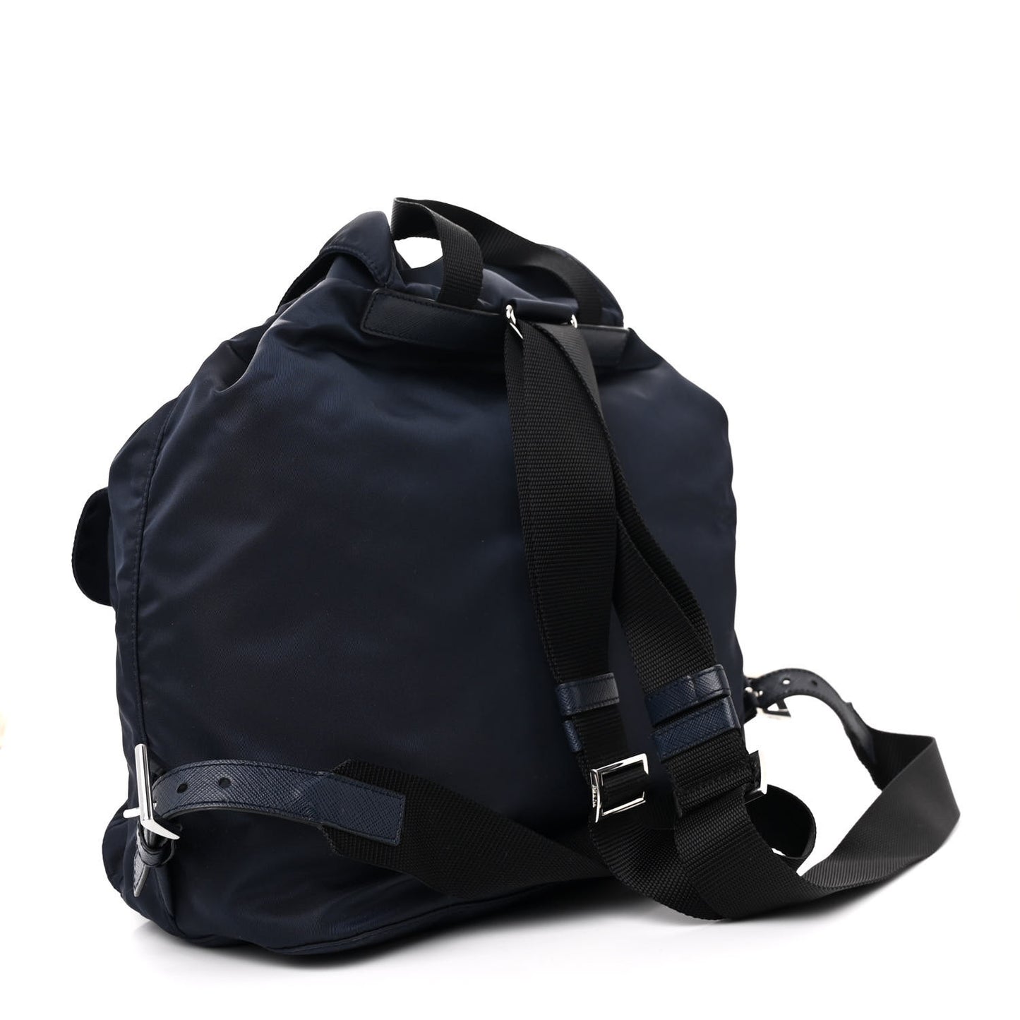 Re-Nylon Saffiano Medium Backpack Blue Black