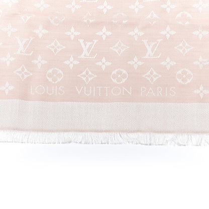 Louis Vuitton Silk Wool Monogram Shawl Rose 4 of 4