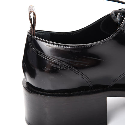Louis Vuitton Patent Calfskin Blooms Flat Derby Platform Shoes 37 Black 14 of 14