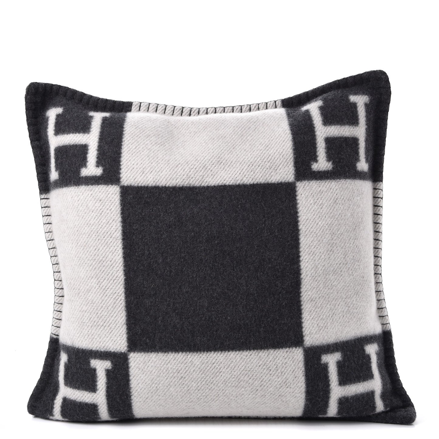 Wool Cashmere Avalon Pillow PM Ecru Gris Fonce
