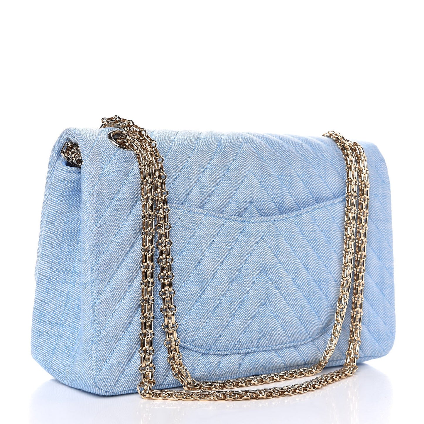 Denim Chevron Quilted 2.55 Reissue 226 Flap Light Blue