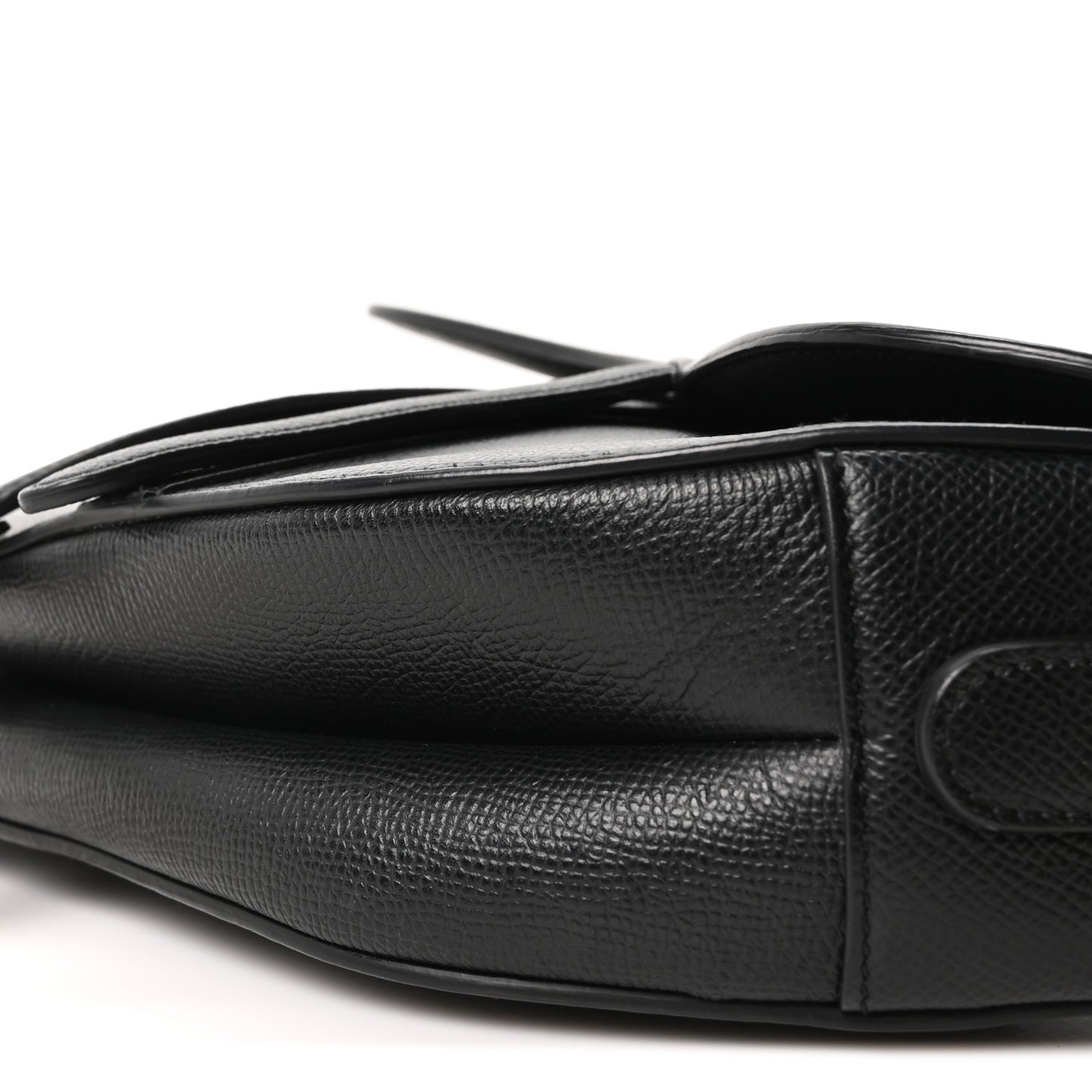 Grained Calfskin Saddle Bag Black