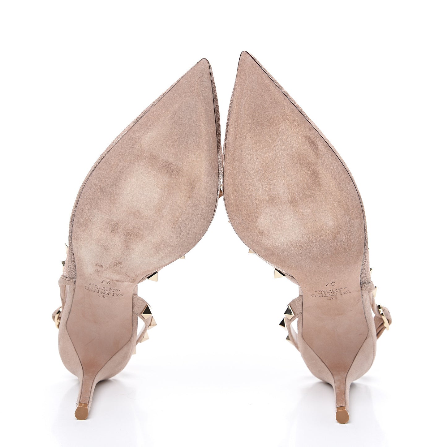 Mesh Point d'Esprit Rockstud Half D'Orsay Slingback 85mm Pumps 37 Rose Cannelle