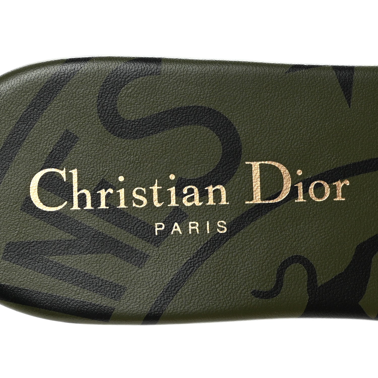 Christian Dior Canvas Union Embroidered Dway Flat Slide Sandals 36.5 Kaki 8 of 10