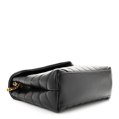 Saint Laurent Calfskin Y Quilted Monogram Small Loulou Chain Satchel Black 4 of 11