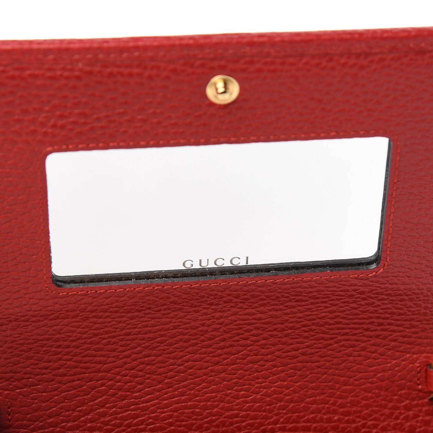Dollar Calfskin Mini GG Marmont Chain Wallet Hibiscus Red