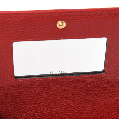 Gucci Dollar Calfskin Mini GG Marmont Chain Wallet Hibiscus Red 10 of 10