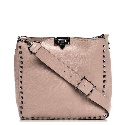 Valentino Garavani Pebbled Calfskin Small Rockstud Flip-Lock Messenger Bag Poudre 1 of 8