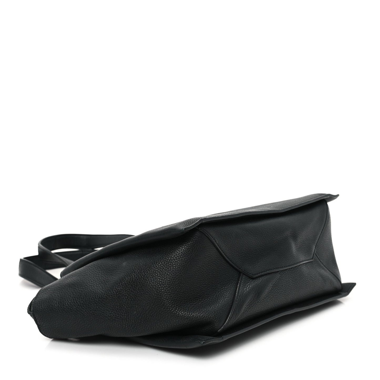 Baby Grained Calfskin Medium Tri-Fold Bag Black