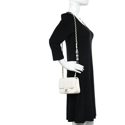 Chanel Lambskin Resin Crystal Square Quilted Monacoco Mini Square Flap White 2 of 12