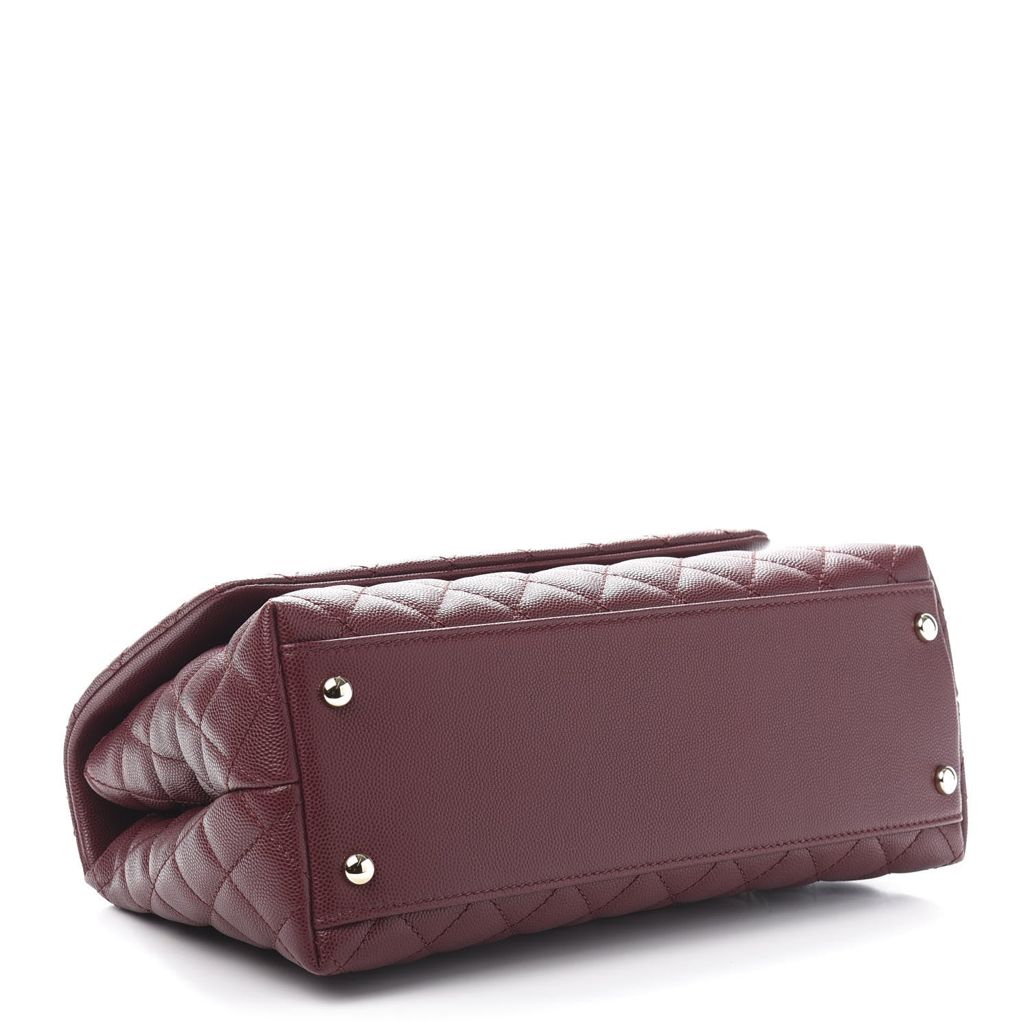 Chanel Caviar Quilted Small Coco Handle Flap Burgundy 4 of 11