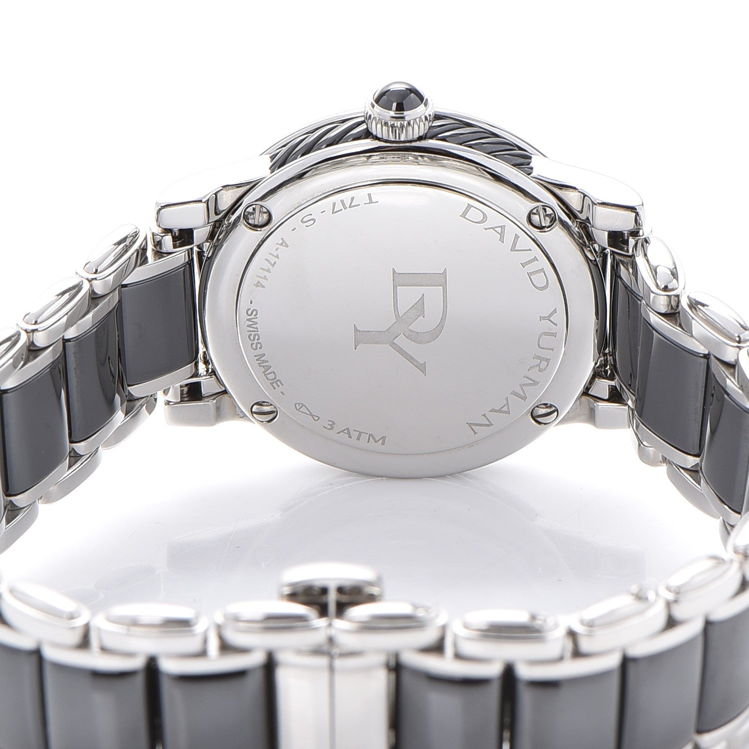 David Yurman Stainless Steel Ceramic Diamond 30mm Classic Quartz Watch Black 5 of 9