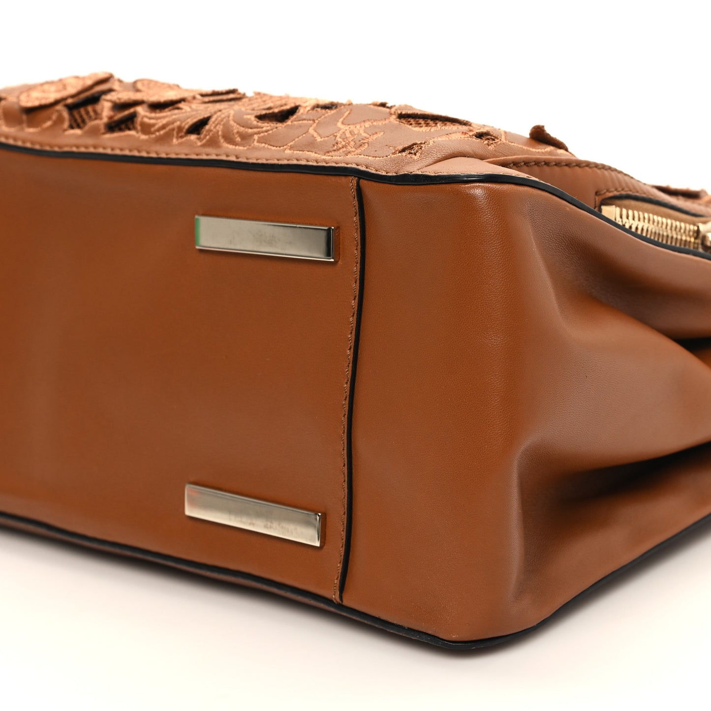 Vitello Lace Demetra Satchel Cognac