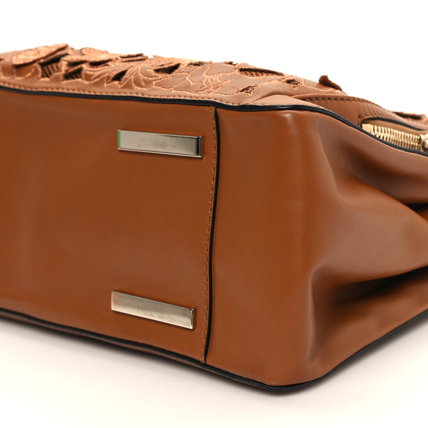 Valentino Garavani Vitello Lace Demetra Satchel Cognac 9 of 11