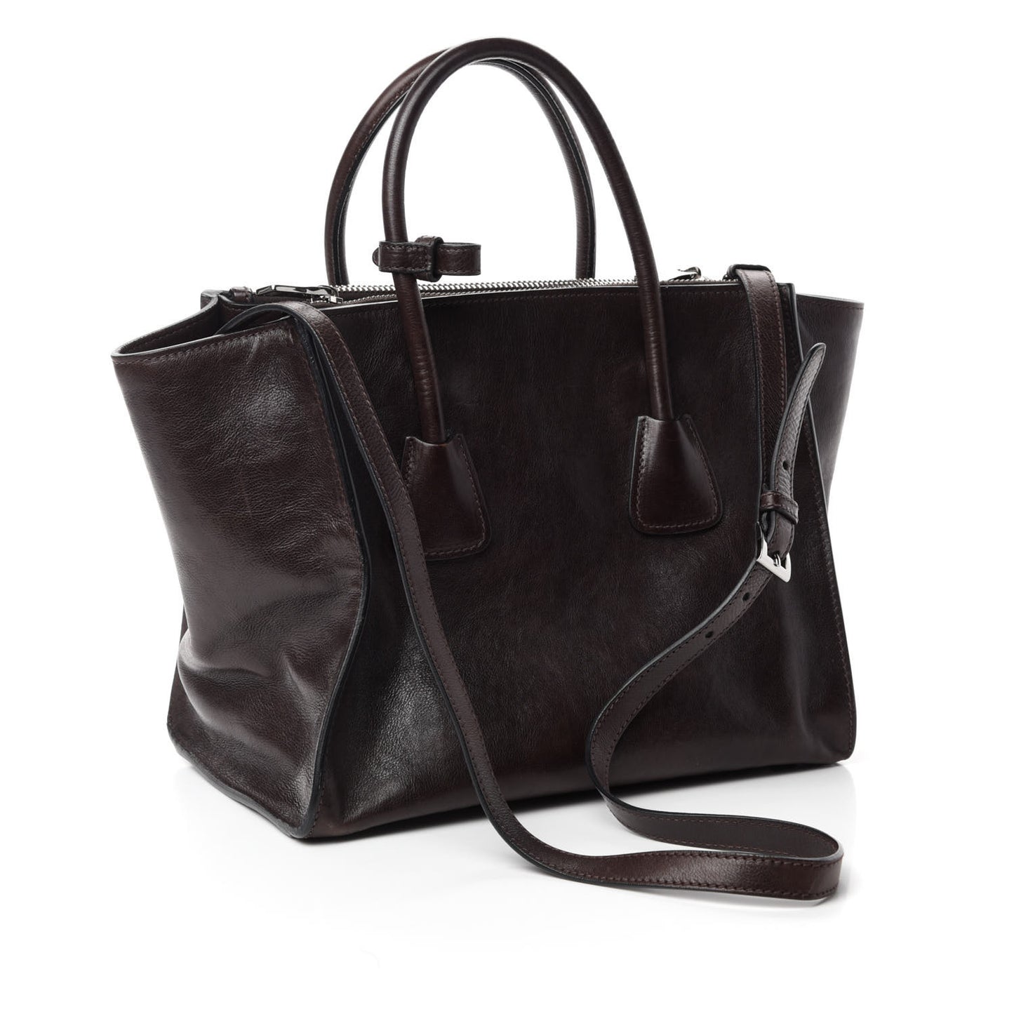 Glace Calfskin Twin Pocket Tote Moro