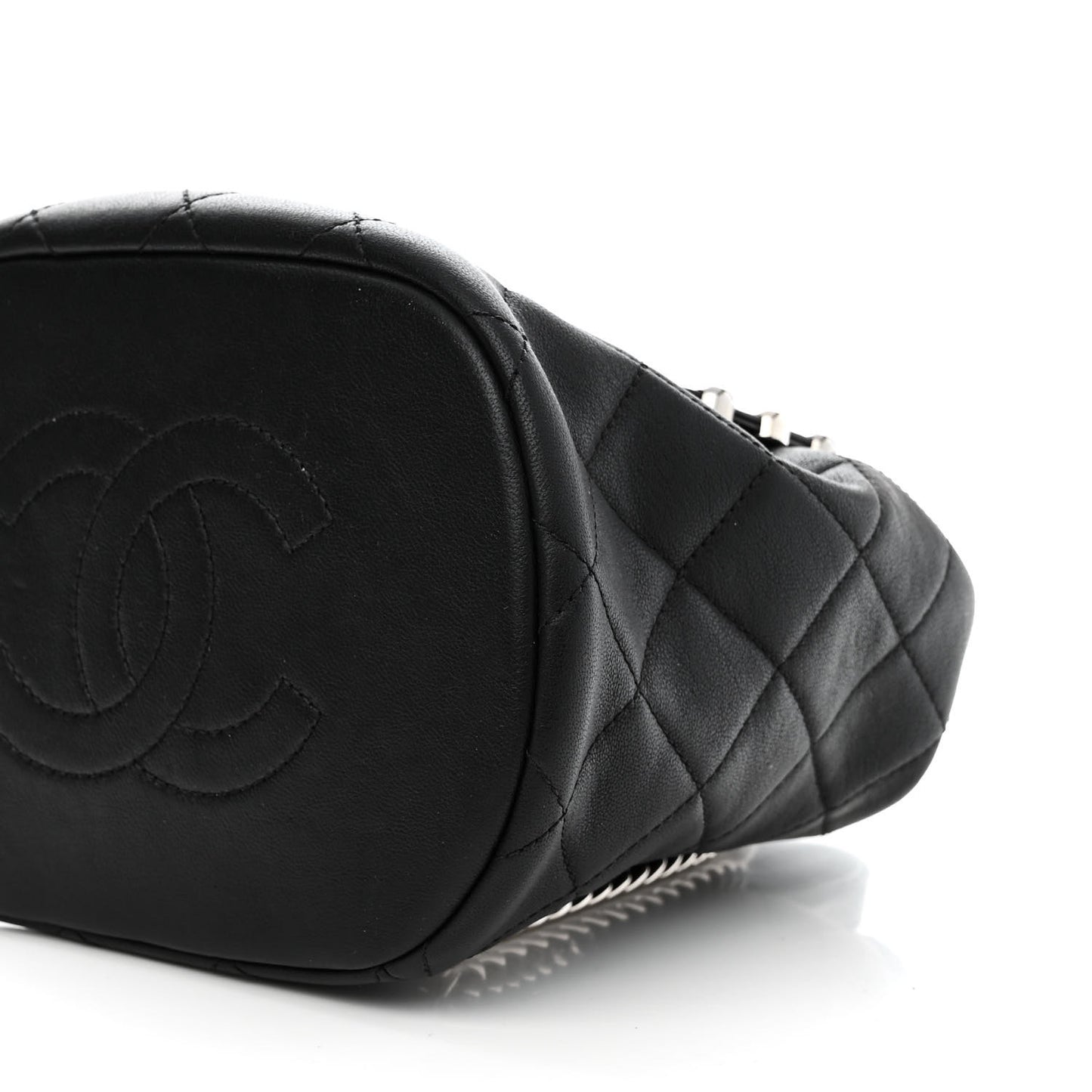 Lambskin Quilted Metallic Bubble Backpack Black