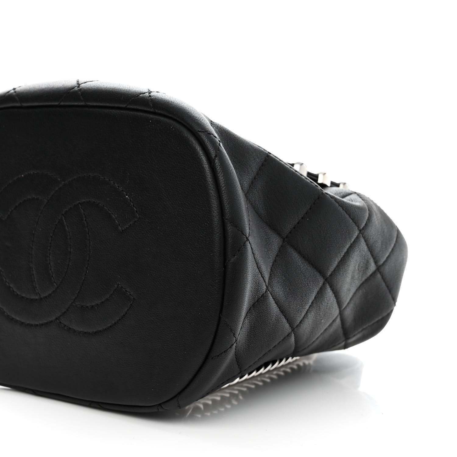 Chanel Lambskin Quilted Metallic Bubble Backpack Black 10 of 11