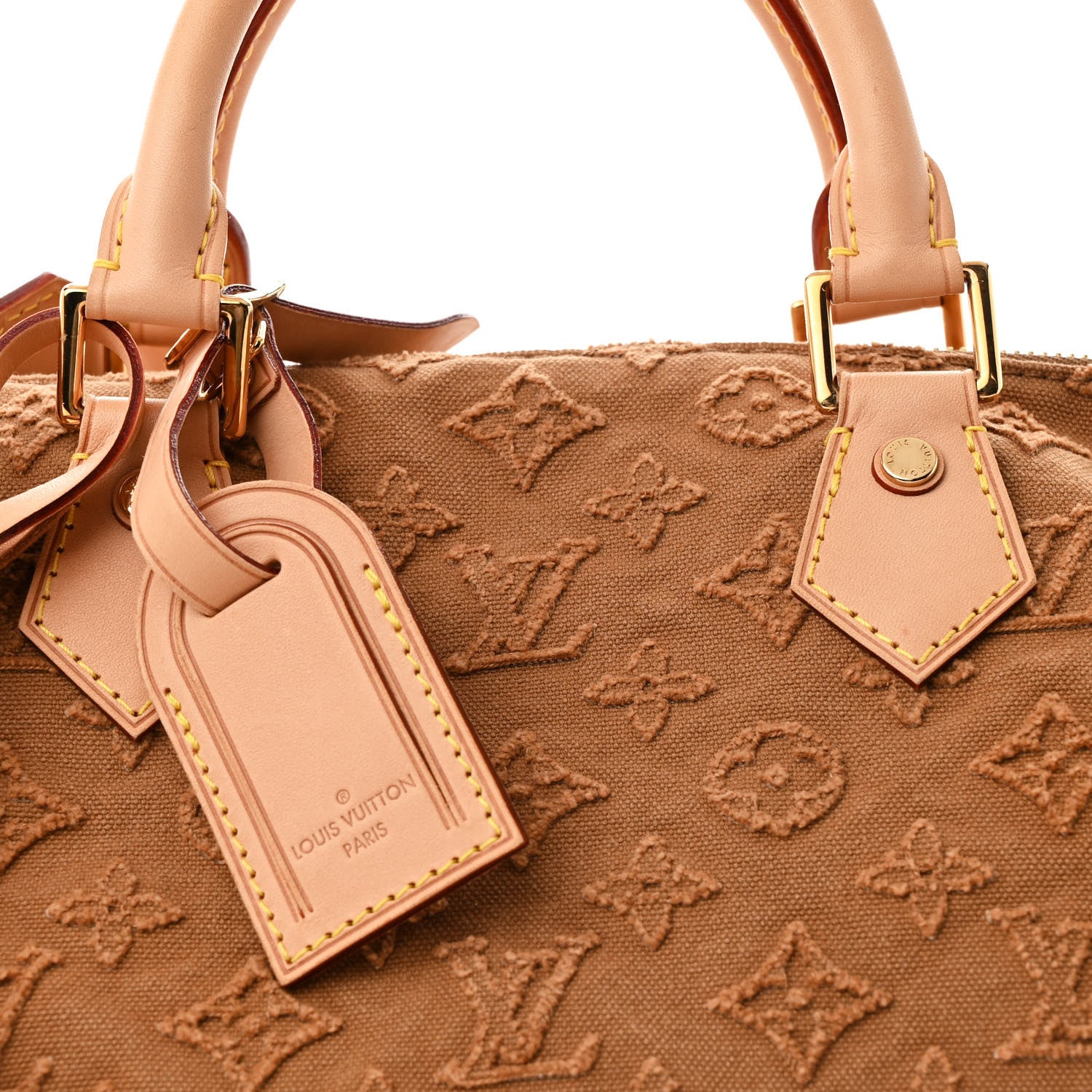 Louis Vuitton Denim Monogram Stone Speedy Bandouliere 35 Caramel 8 of 10