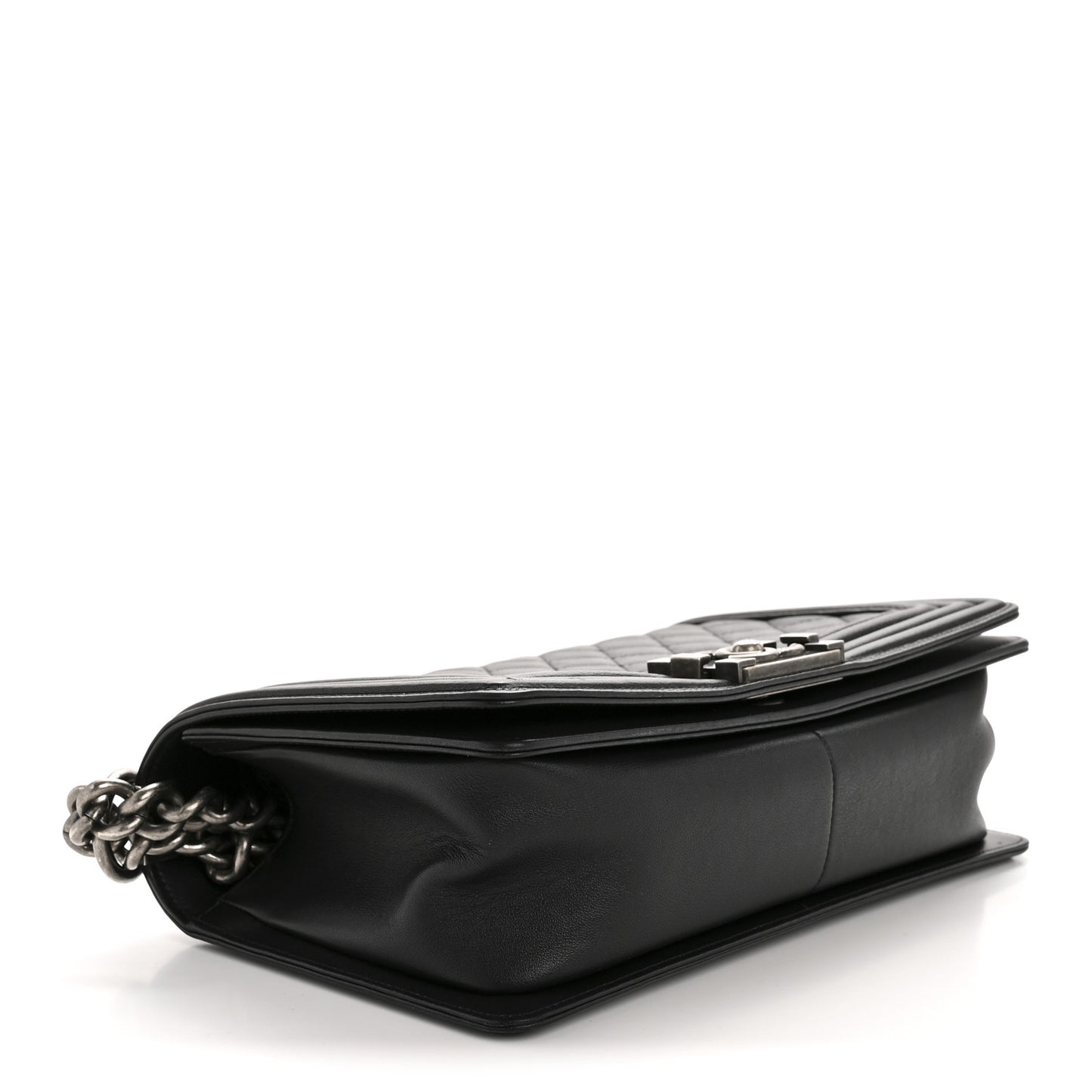 Calfskin Quilted Medium Boy Flap Black