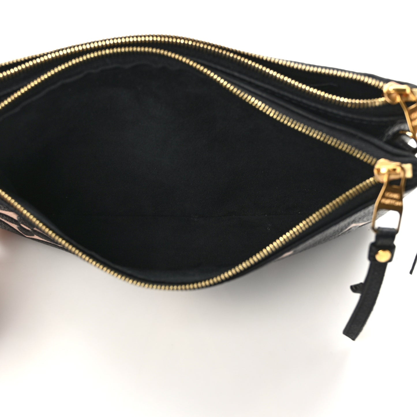 Empreinte Monogram Giant Double Zip Pochette Black Cream