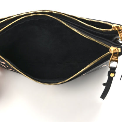Louis Vuitton Empreinte Monogram Giant Double Zip Pochette Black Cream 6 of 14