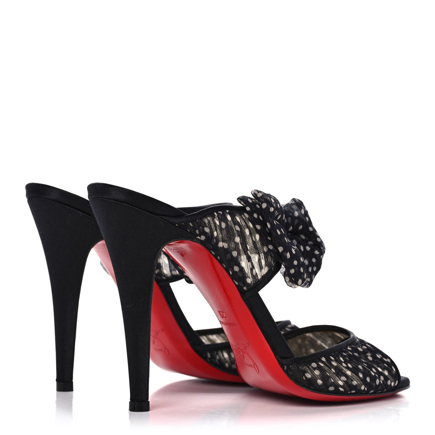 Crepe Satin Chiffon Miss Chief Bow 100 Pumps 39 Black