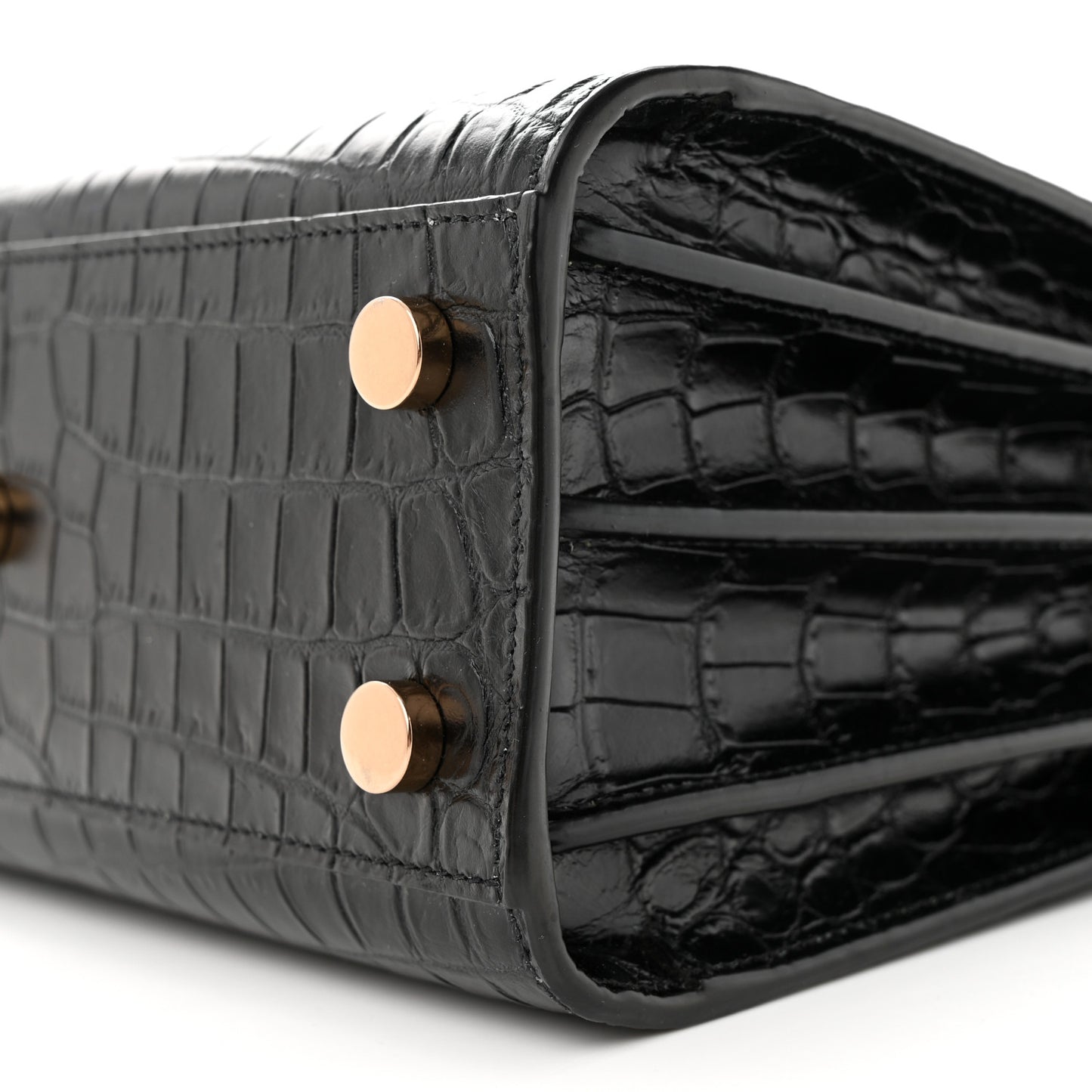 Calfskin Crocodile Embossed Nano Sac De Jour Black
