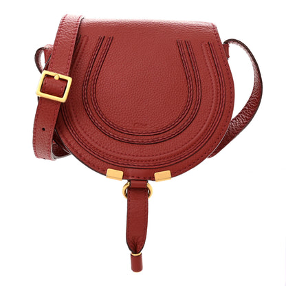 Chloe Grained Calfskin Small Marcie Saddle Bag Sienna Red 1 of 15