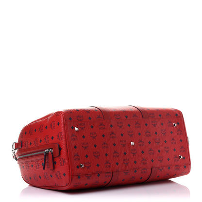 MCM Visetos Medium Traveler Weekender Bag Red 4 of 11