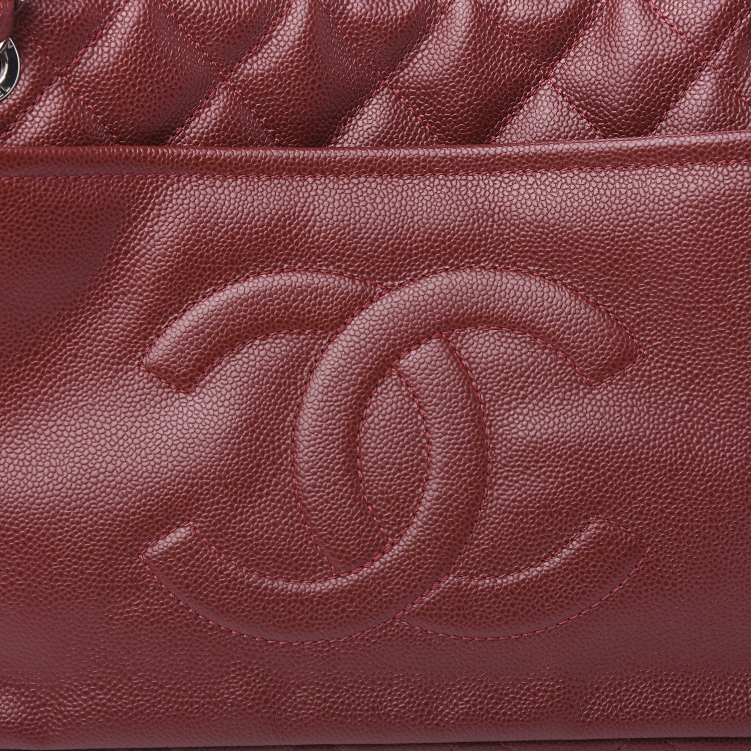 Chanel Caviar Quilted Large Timeless CC Soft Tote Dark Red 8 of 11