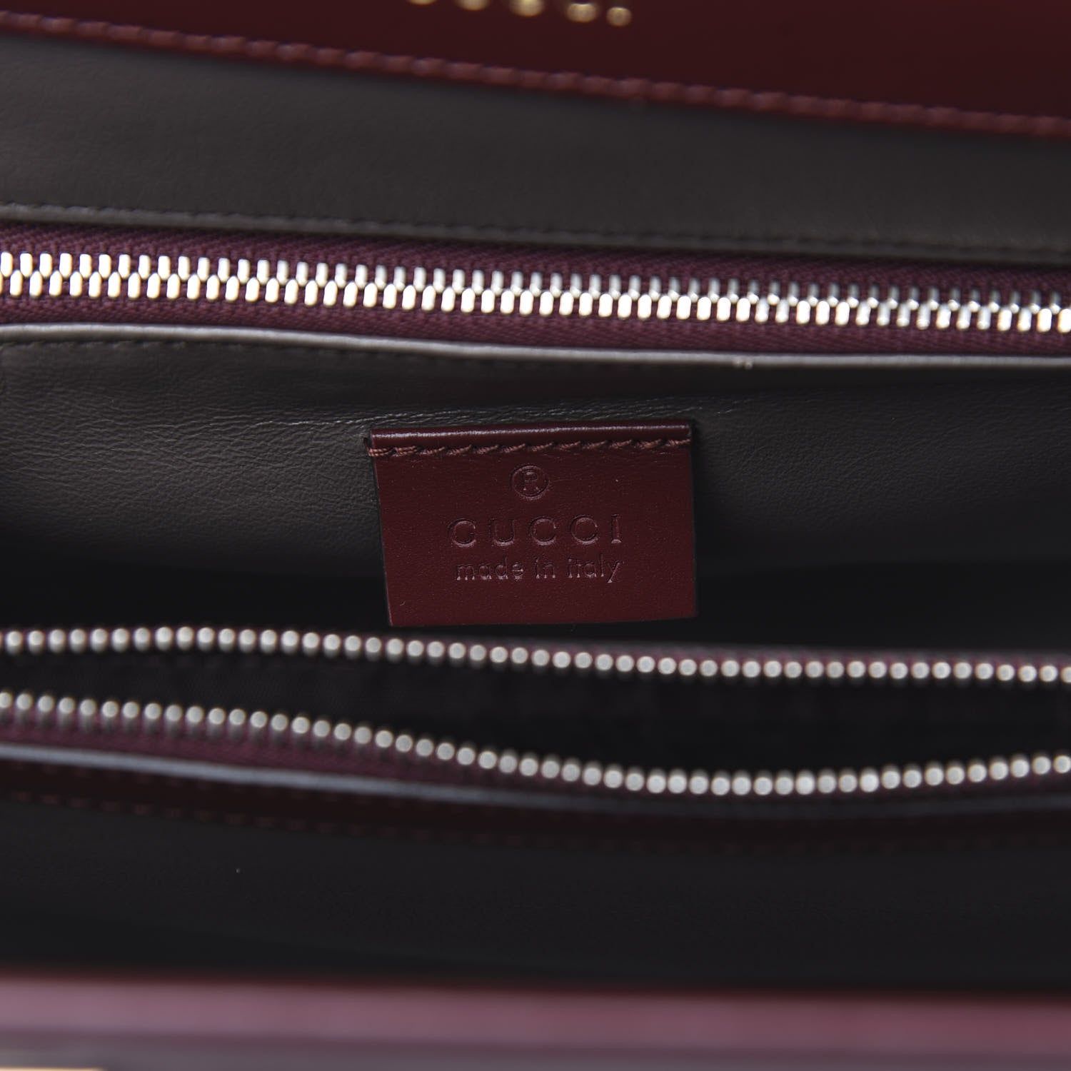 Gucci Smooth Calfskin Small Zumi Top Handle Bag Vintage Bordeaux White Friky Taupe 6 of 12