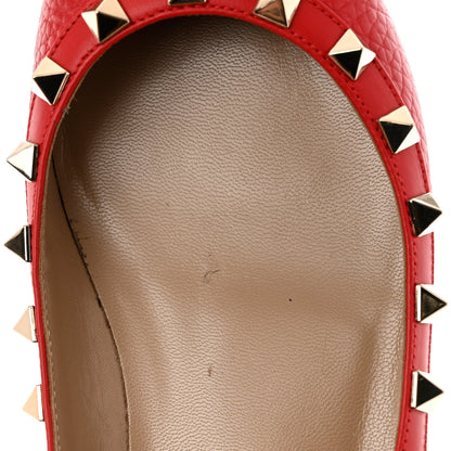 Valentino Garavani Pebbled Calfskin Rockstud Ballerina Flats 36 Rock Pink 11 of 11
