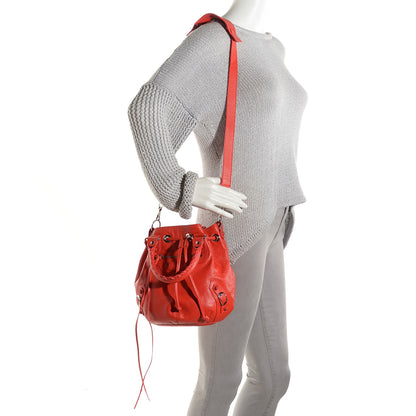 Balenciaga Matte Goatskin Rubber Covered Classic Hardware Mini Pompon Rouge Coquelicot Rouge Braise 2 of 11