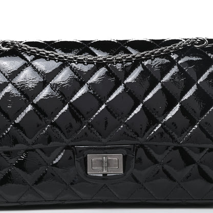 Chanel Distressed Patent Quilted 2.55 Reissue 227 Flap Black 8 of 18