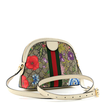 Gucci GG Supreme Monogram Flora Web GG Small Ophidia Dome Shoulder Bag White 3 of 14