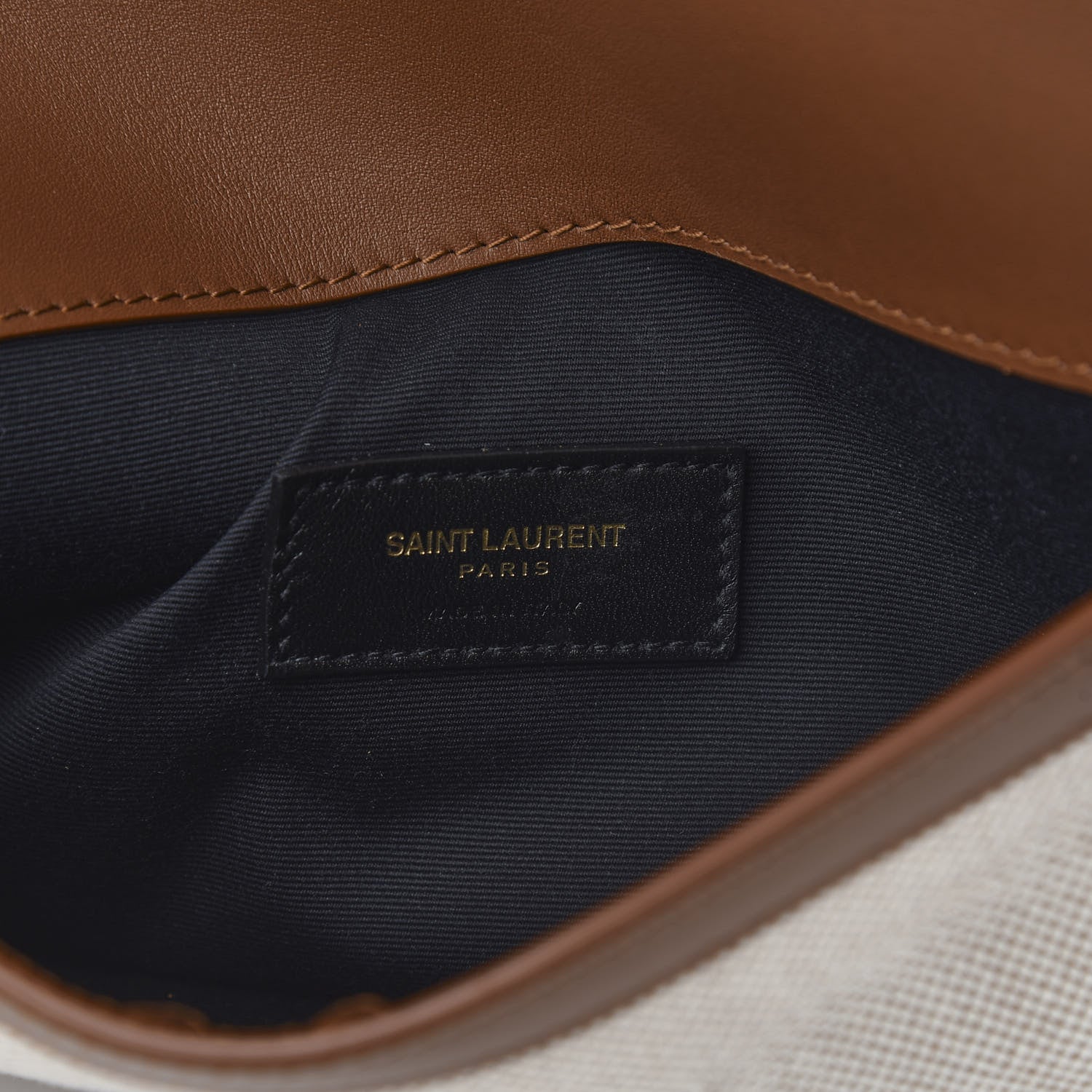 Saint Laurent Canvas Uptown Pouch Natural Beige Brick 5 of 7
