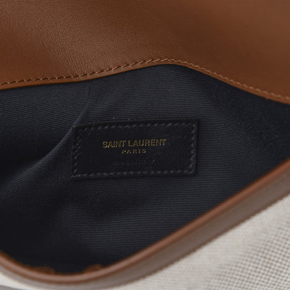 Saint Laurent Canvas Uptown Pouch Natural Beige Brick 5 of 7