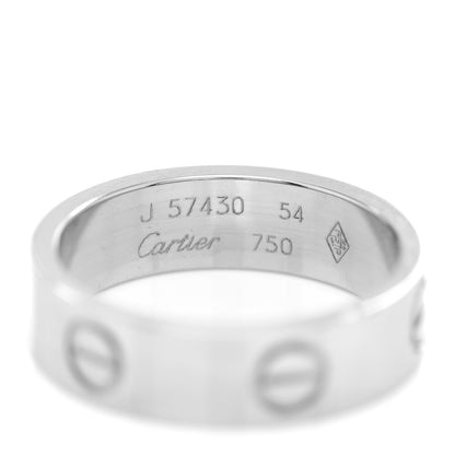Cartier 18K White Gold 5.5mm LOVE Ring 54 6.75 4 of 4