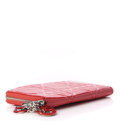 Christian Dior Patent Cannage Lady Dior Continental Zip Wallet Red 4 of 6
