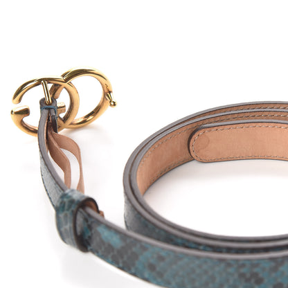 Gucci Snakeskin Double G 20mm Belt 90 36 Green 4 of 8