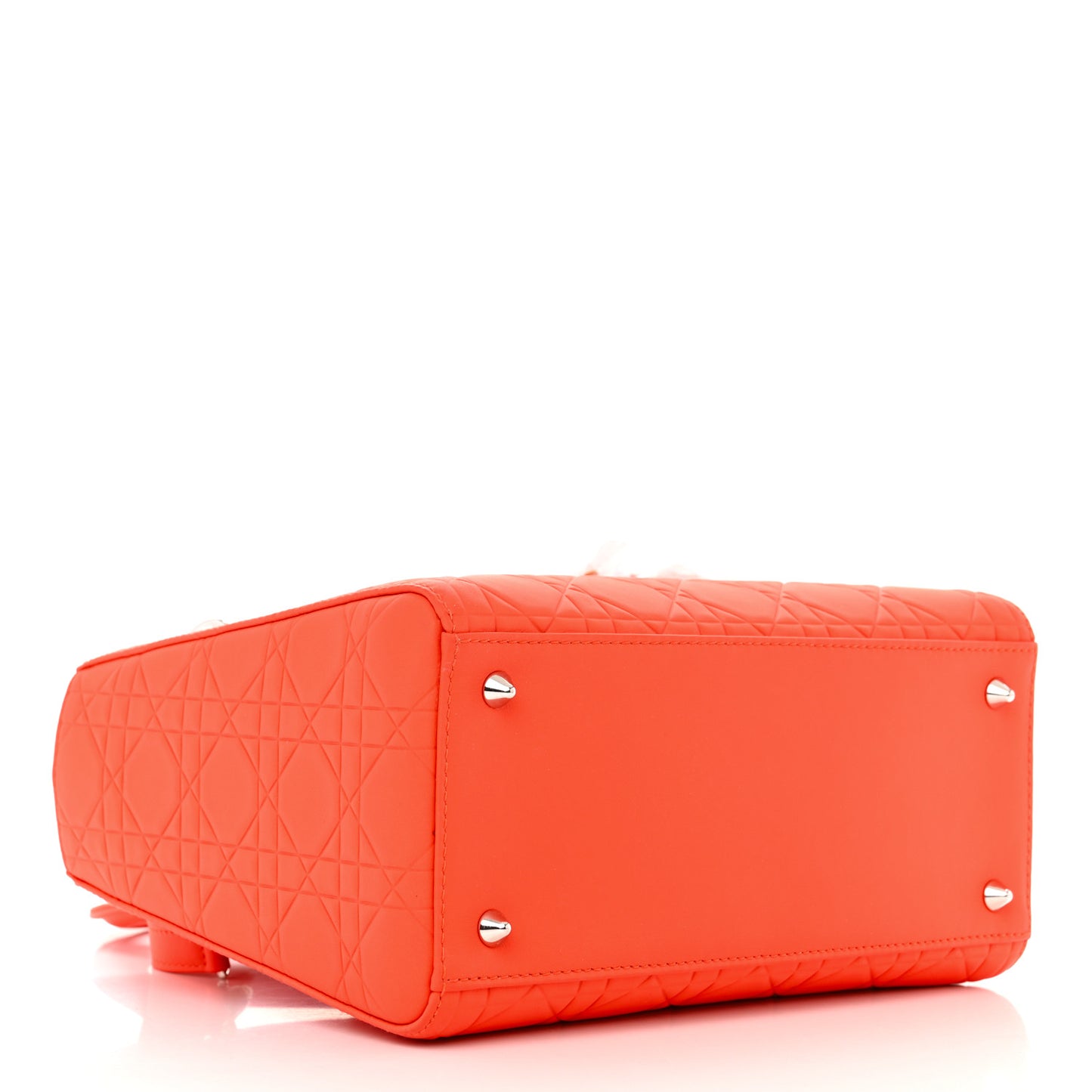 Ultra Matte Calfskin Cannage Medium Lady Dior Orange