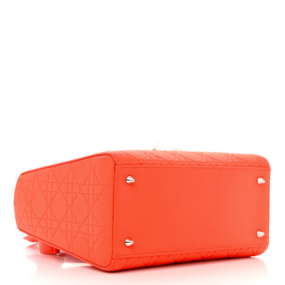 Christian Dior Ultra Matte Calfskin Cannage Medium Lady Dior Orange 4 of 13